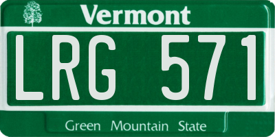 VT license plate LRG571