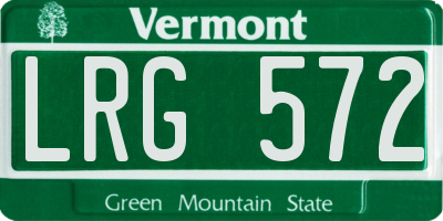 VT license plate LRG572