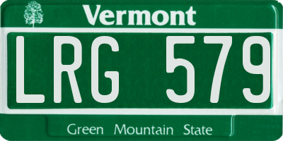 VT license plate LRG579