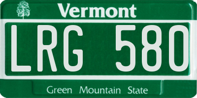 VT license plate LRG580