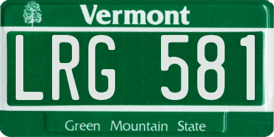 VT license plate LRG581
