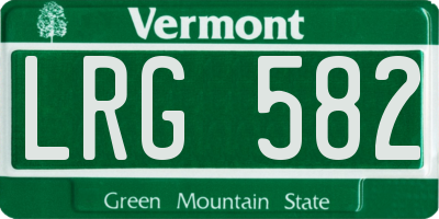VT license plate LRG582