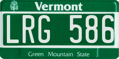 VT license plate LRG586
