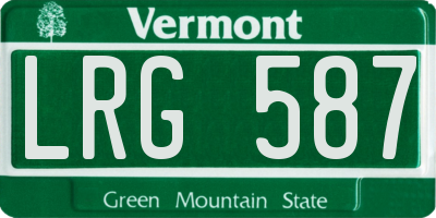 VT license plate LRG587
