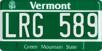 VT license plate LRG589