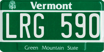 VT license plate LRG590