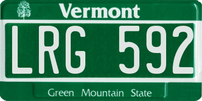 VT license plate LRG592