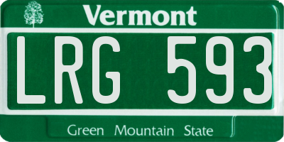 VT license plate LRG593