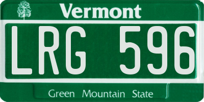 VT license plate LRG596