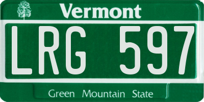 VT license plate LRG597