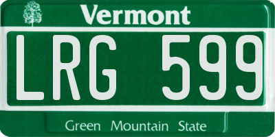 VT license plate LRG599