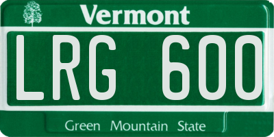 VT license plate LRG600