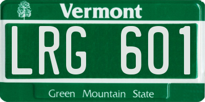 VT license plate LRG601