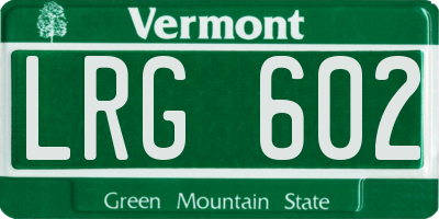 VT license plate LRG602