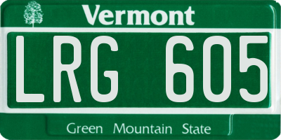VT license plate LRG605