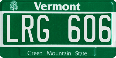 VT license plate LRG606