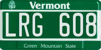 VT license plate LRG608