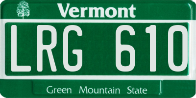 VT license plate LRG610