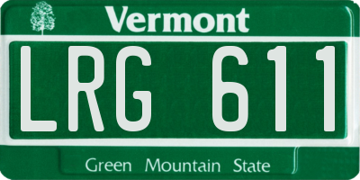 VT license plate LRG611