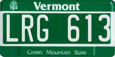 VT license plate LRG613