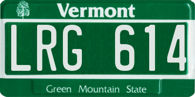 VT license plate LRG614