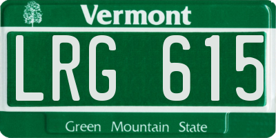 VT license plate LRG615