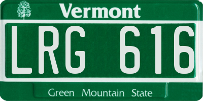 VT license plate LRG616