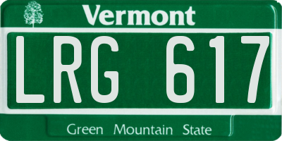 VT license plate LRG617