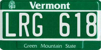 VT license plate LRG618