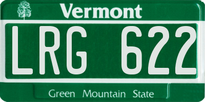 VT license plate LRG622