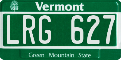 VT license plate LRG627