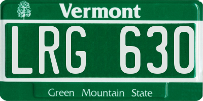 VT license plate LRG630