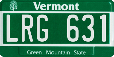 VT license plate LRG631