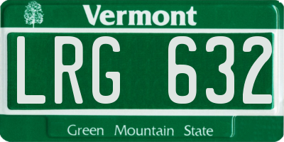 VT license plate LRG632
