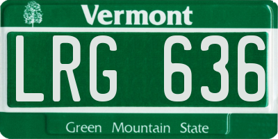 VT license plate LRG636