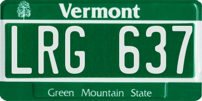 VT license plate LRG637