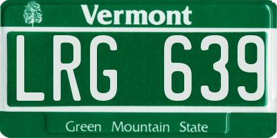 VT license plate LRG639