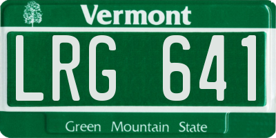 VT license plate LRG641