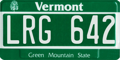 VT license plate LRG642