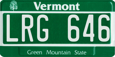 VT license plate LRG646