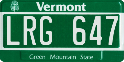 VT license plate LRG647