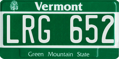 VT license plate LRG652