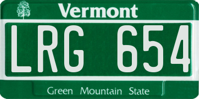 VT license plate LRG654