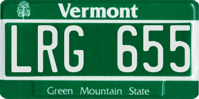 VT license plate LRG655