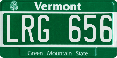VT license plate LRG656