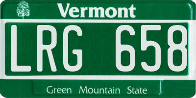 VT license plate LRG658