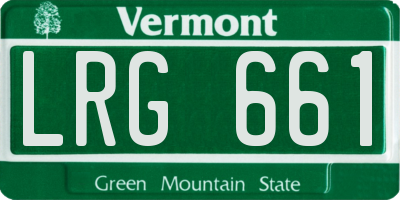 VT license plate LRG661