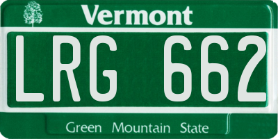 VT license plate LRG662