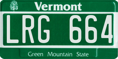VT license plate LRG664