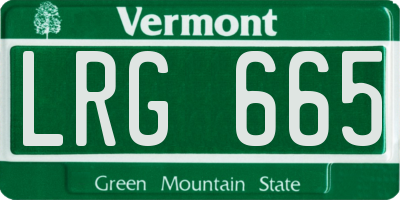VT license plate LRG665